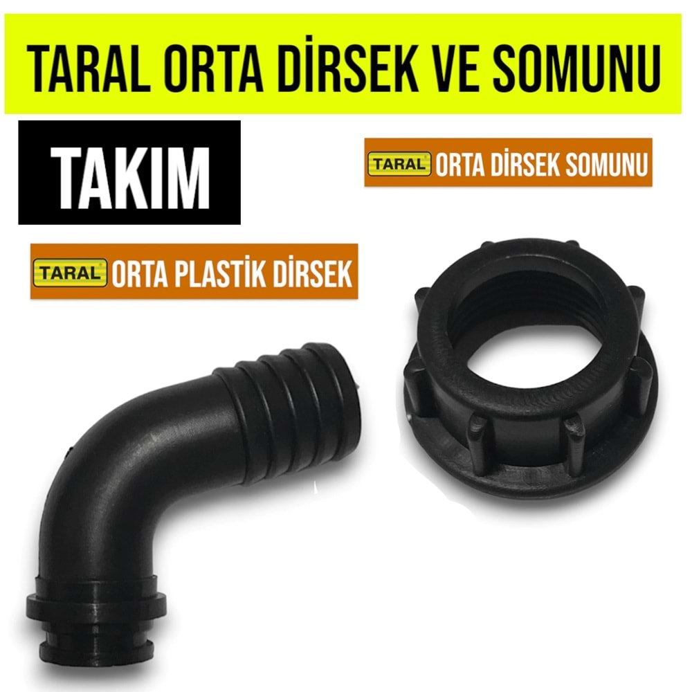 TARAL ORTA PLASTİK DİRSEK VE SOMUNU TAKIM