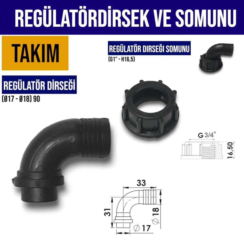 REGÜLATÖR TARAL DİRSEK TAKIM