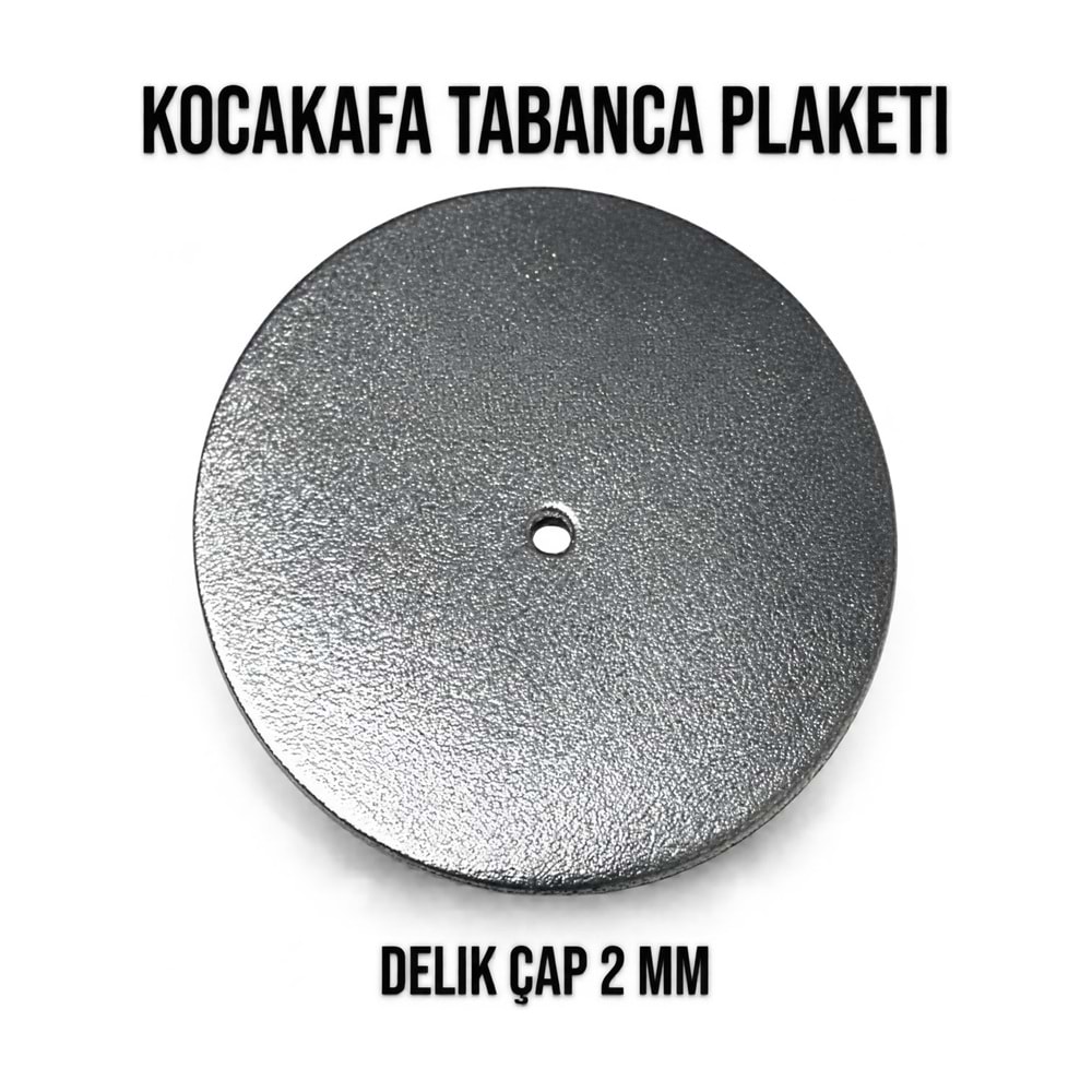 Tabanca Plaketi – Krom / Koca Kafa / Delik 2 mm
