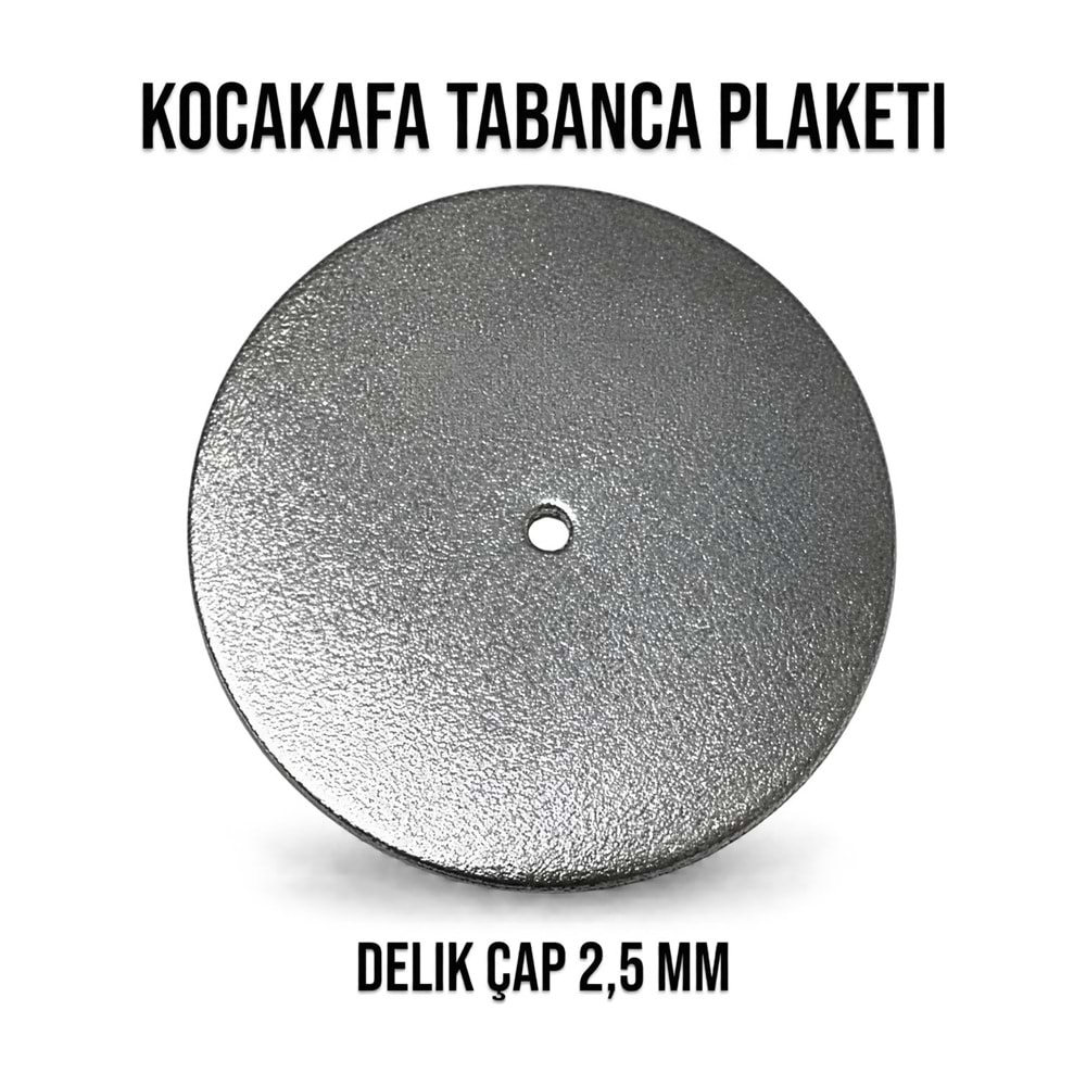 Tabanca Plaketi – Krom / Koca Kafa / Delik 2,5 mm