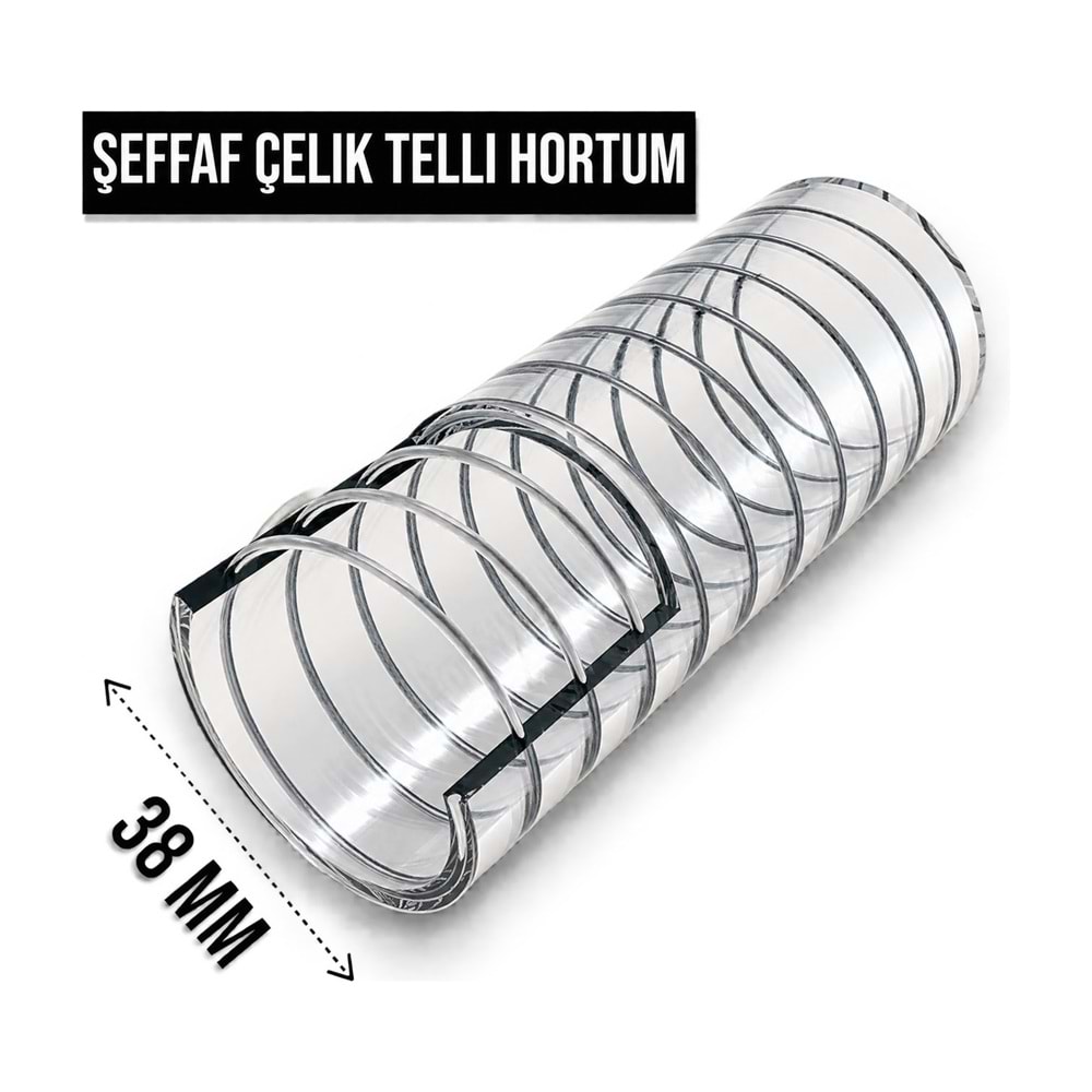 Hortum – Şeffaf / Telli / 38 mm