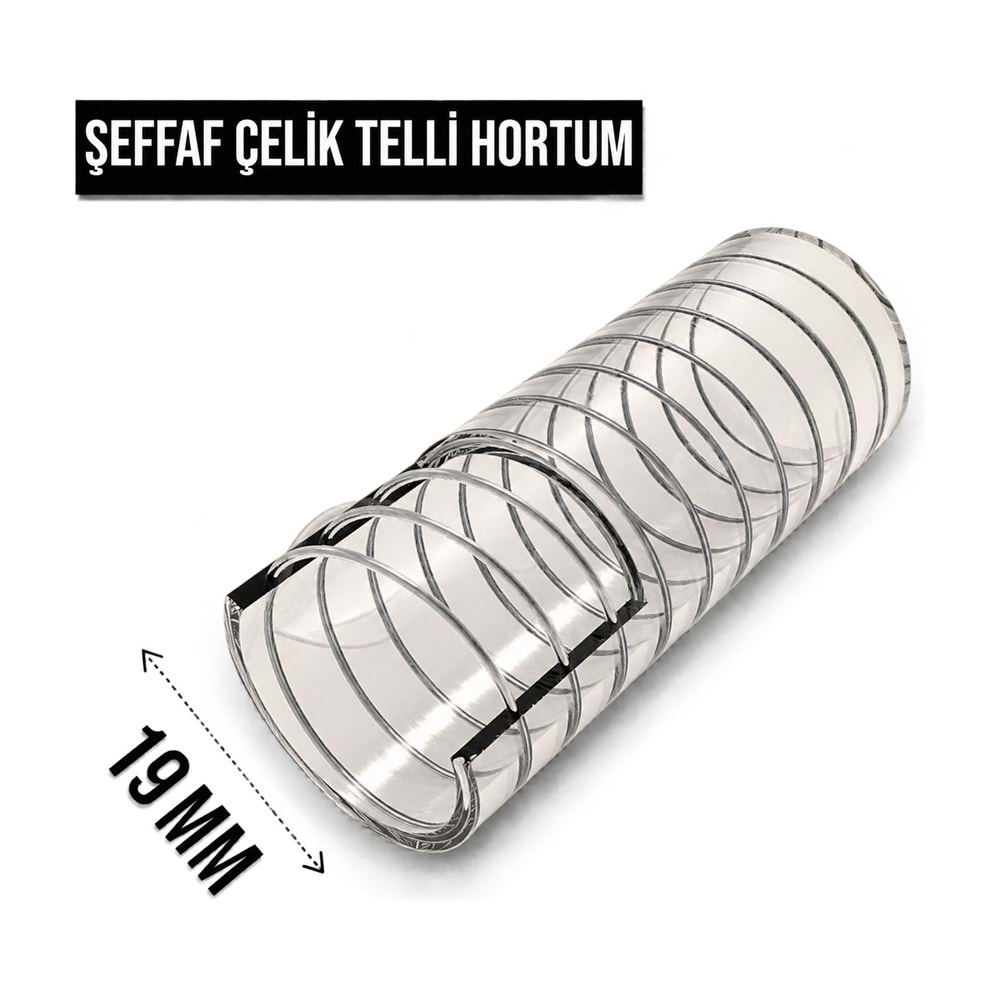 Hortum – Şeffaf / Telli / 19 mm