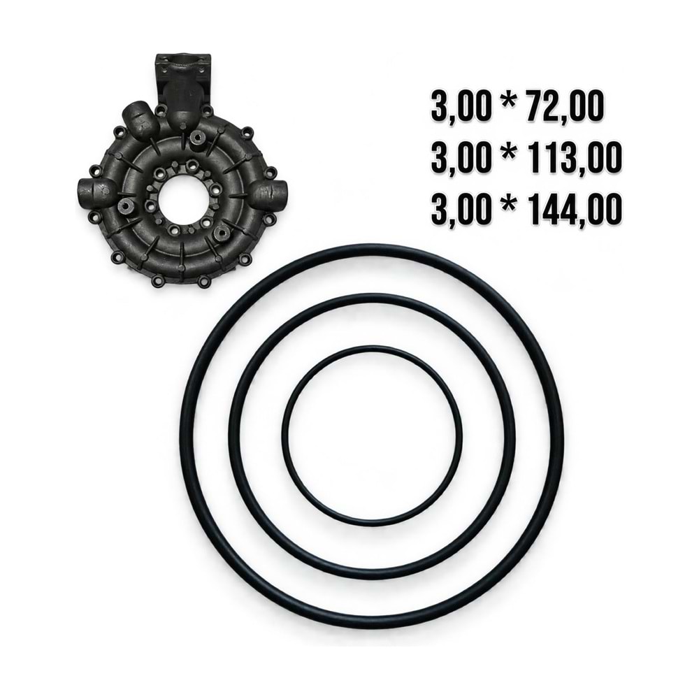 Pompa Manifold Kapağı O-ring Takımı – 72 / 113 / 144 mm (Öntar Uyumlu)