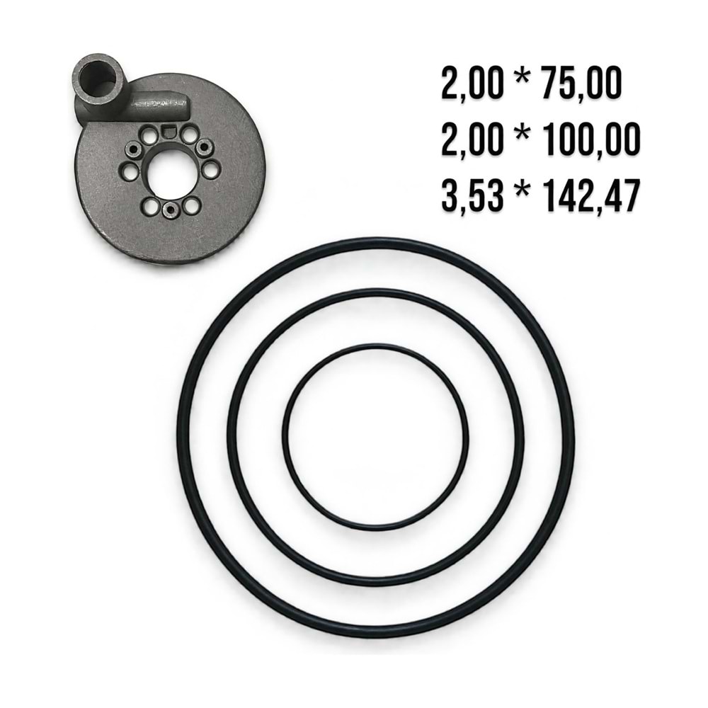 Pompa Manifold Kapağı O-ring Takımı – 75 / 100 / 142,47 mm (Önallar C96 Uyumlu)