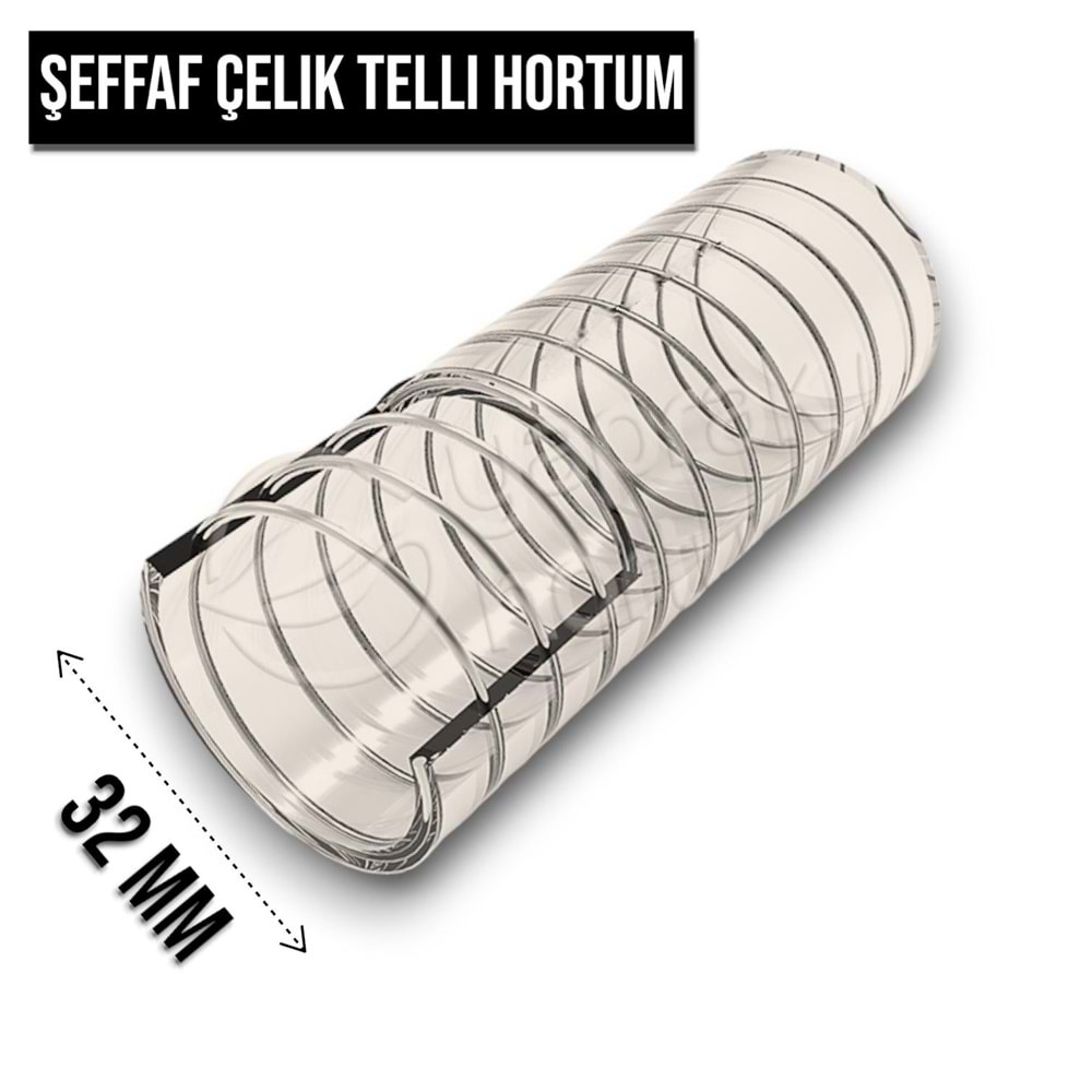 HORTUM ŞEFFAF TELLİ 32 MM