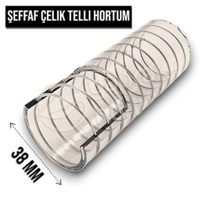 HORTUM ŞEFFAF TELLİ 38 MM ( 2 METRE )