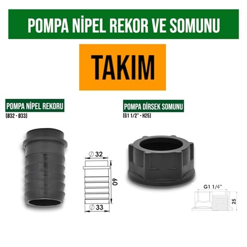 POMPA DÜZ DİRSEK TAKIMI