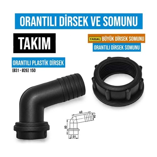 Pompa Dirsek ve Somun Takımı – Orantılı / Plastik