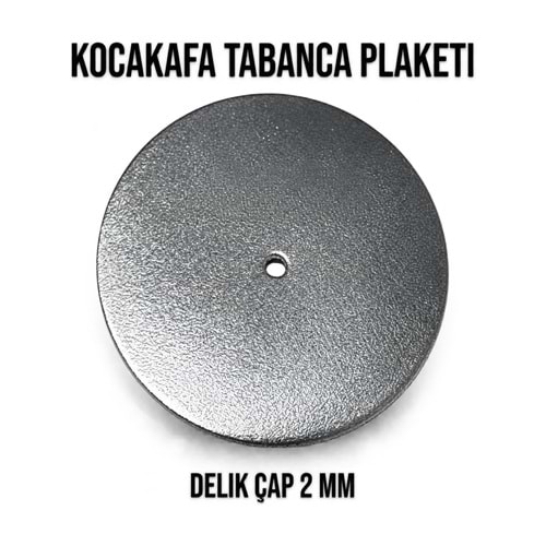 Tabanca Plaketi – Krom / Koca Kafa / Delik 2 mm