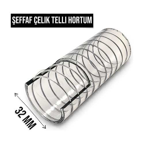 Hortum – Şeffaf / Telli / 32 mm
