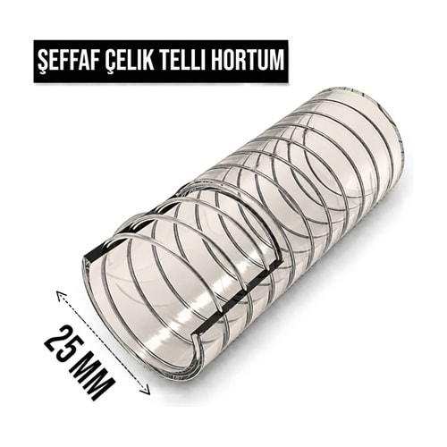 Hortum – Şeffaf / Telli / 25 mm