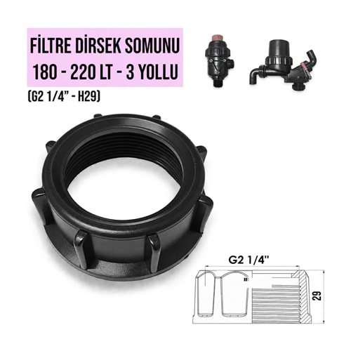 Filtre Dirsek Somunu – 180-220 L/dk / 3 Yollu