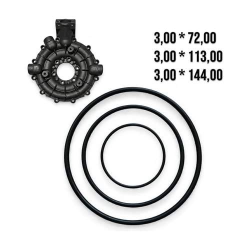 Pompa Manifold Kapağı O-ring Takımı – 72 / 113 / 144 mm (Öntar Uyumlu)