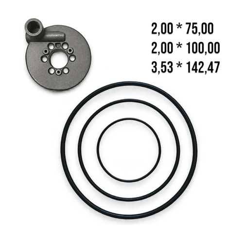 Pompa Manifold Kapağı O-ring Takımı – 75 / 100 / 142,47 mm (Önallar C96 Uyumlu)