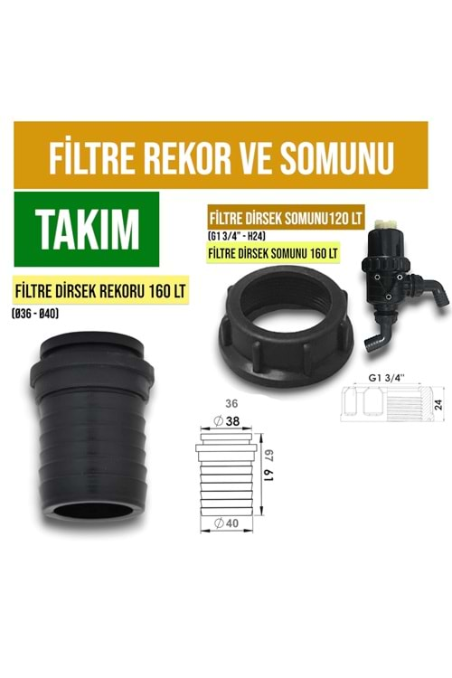 FİLTRE REKOR VE SOMUNU TAKIM 160 LT