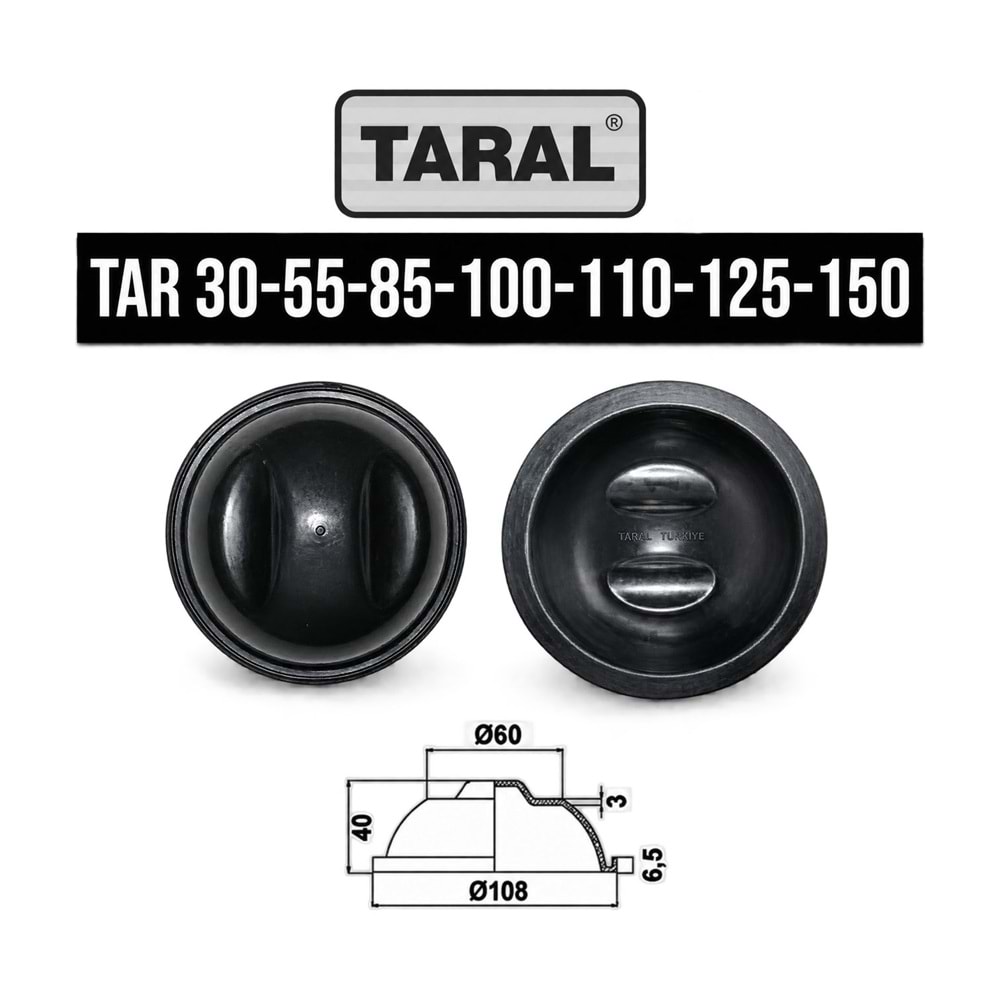 Hava Tüpü Membran Lastik (Taral TAR30-55-85-100-110-125-150 Uyumlu)